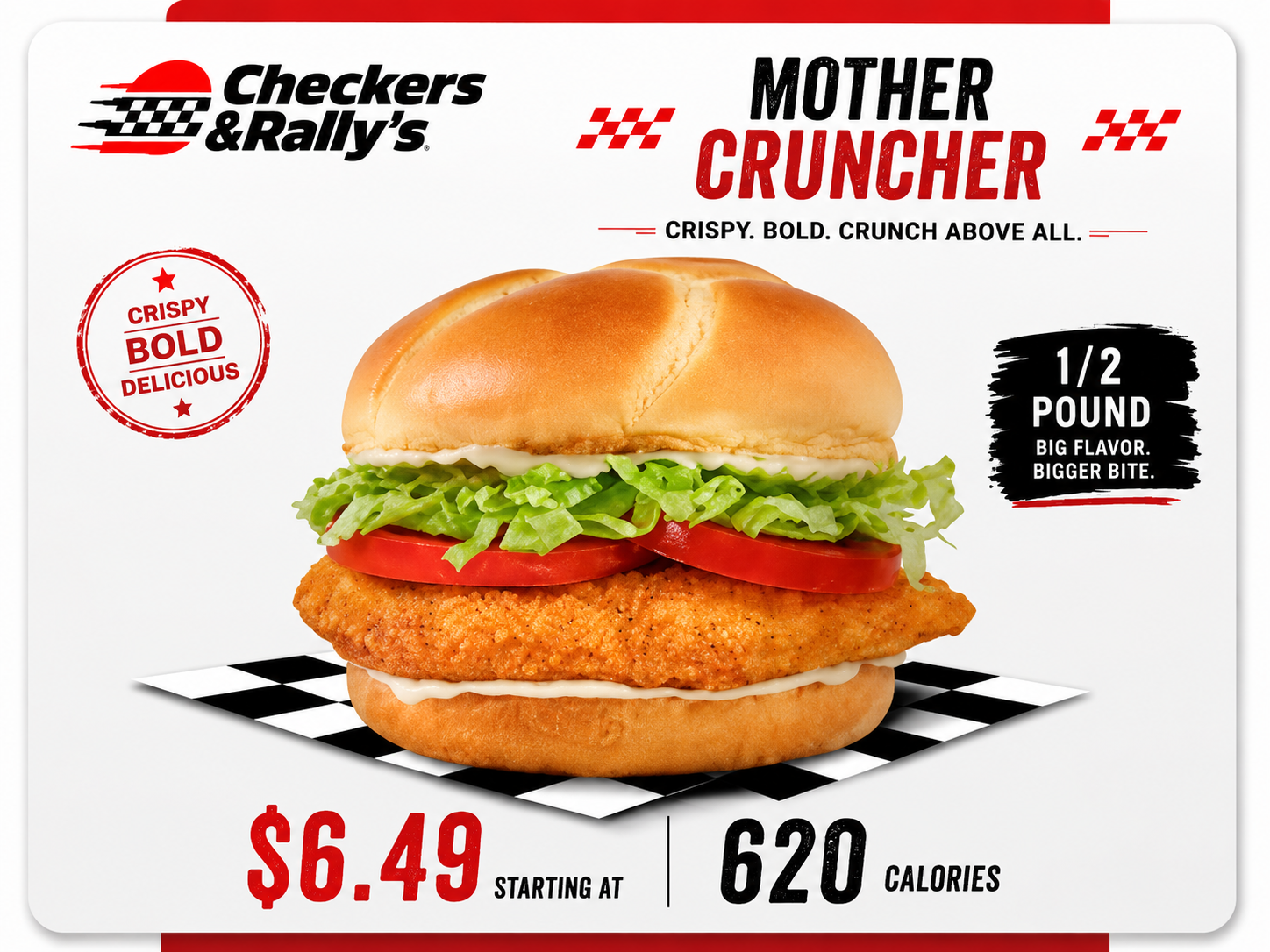 Mother Cruncher Checkers crispy chicken sandwich