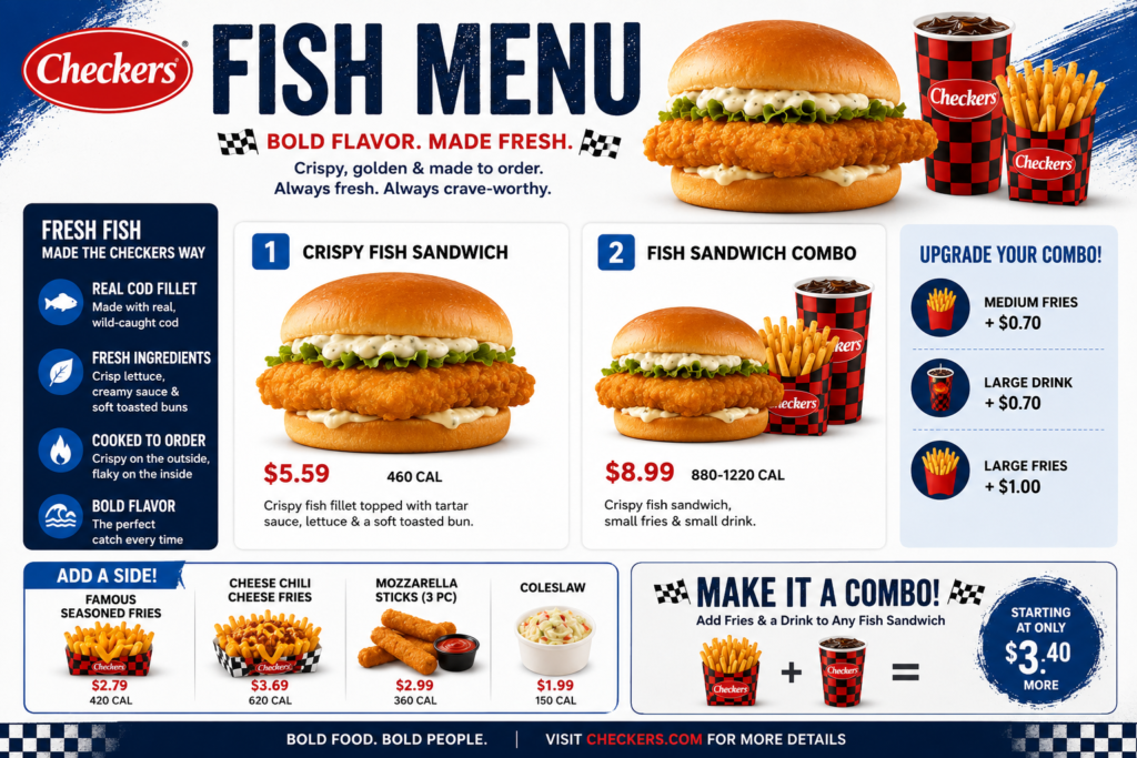 Checkers fish menu