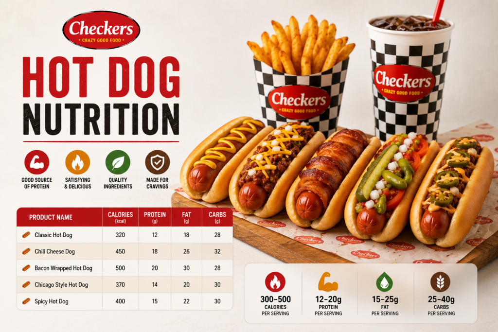 Hot dog nutrition at Checkers