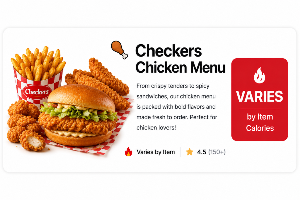 Chicken Menu Card with Crispy Favorites