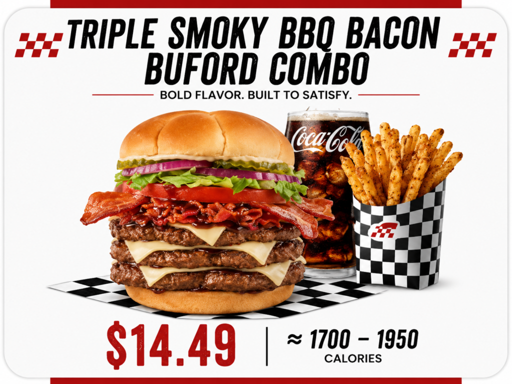 Triple smoky BBQ bacon combo