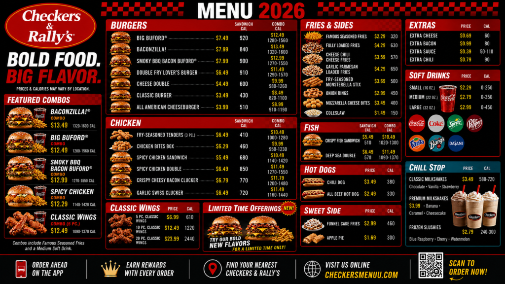Checkers & Rally’s Menu
