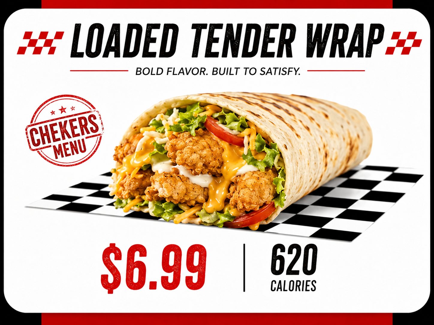 Checkers Loaded Tender Wrap new menu item