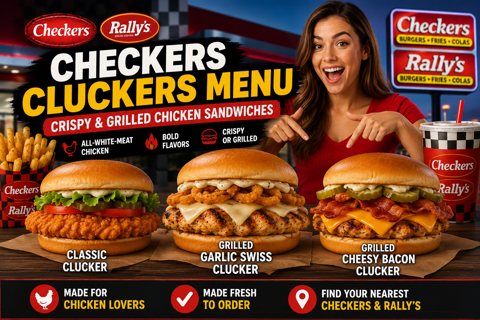 Checkers Cluckers Menu