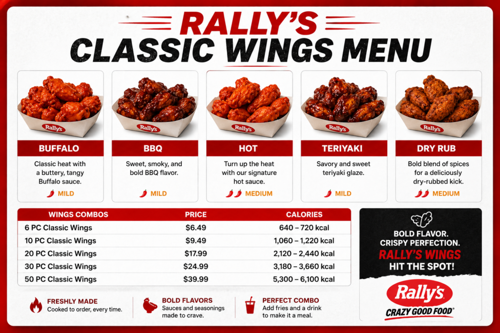 Rally’s Classic Wings Menu