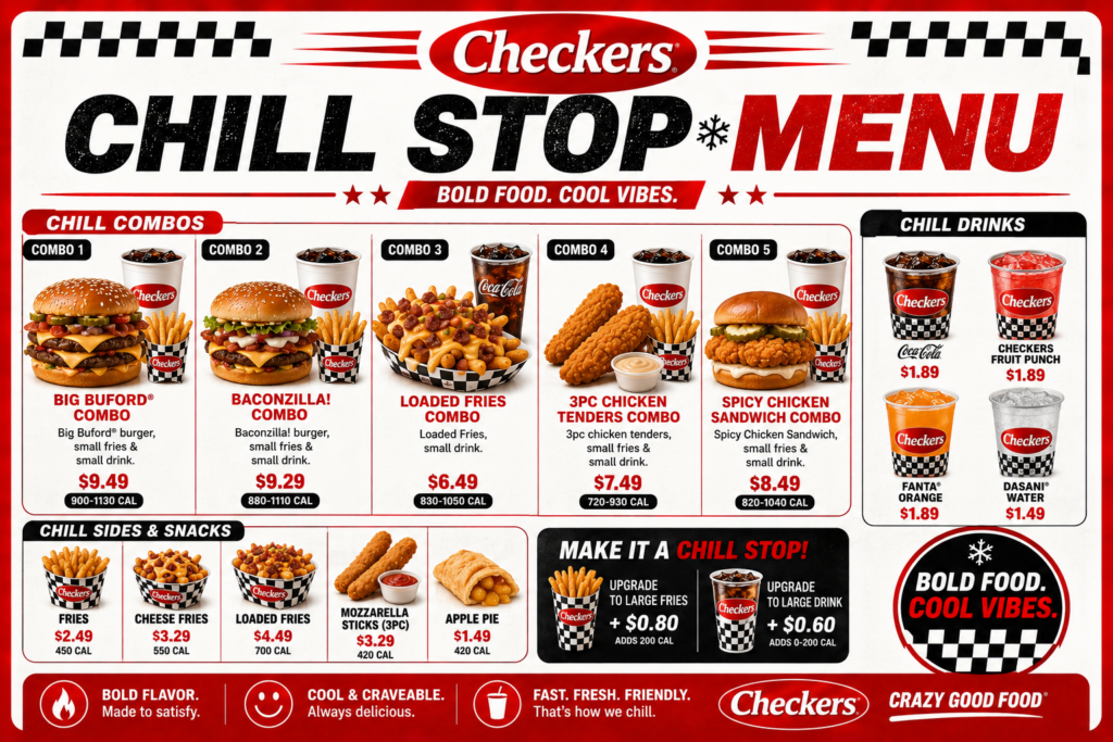 Checkers Chill Stop Menu